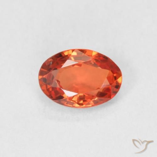 0.60ct Natural Reddish Orange Sapphire, Oval, VVS-VS