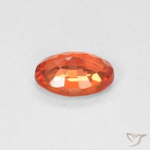 Sapphire Gemstone in 6 x 4.2 mm Size for Sale, Sapphire Stone in Reddish Orange Color