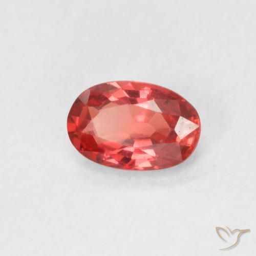 0.54 ct Red Sapphire Stone, Natural Sapphire in Oval Facet Shape for Sale