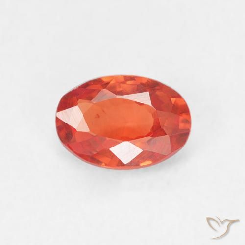 0.55ct Natural Medium Orange Sapphire, Oval, VVS-VS