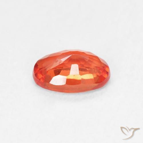 Sapphire Gemstone in 6 x 4 mm (calibrated) Size for Sale, Sapphire Stone in Medium Orange Color
