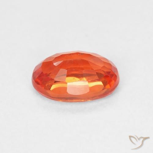 Sapphire Gemstone in 6 x 4 mm (calibrated) Size for Sale, Sapphire Stone in Reddish Orange Color