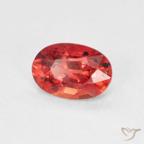 0.65 ct Red Sapphire Stone, Natural Sapphire in Oval Facet Shape for Sale