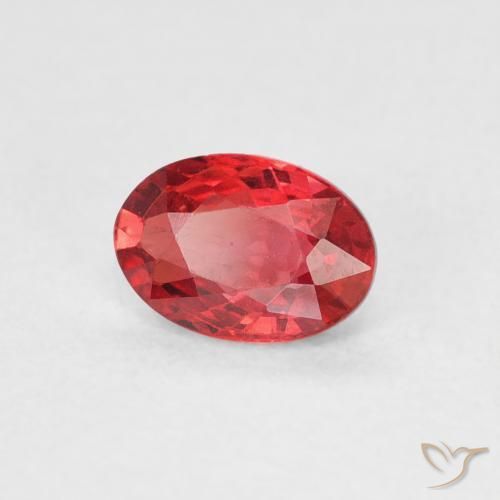 0.53 ct Red Sapphire Stone, Natural Sapphire in Oval Facet Shape for Sale