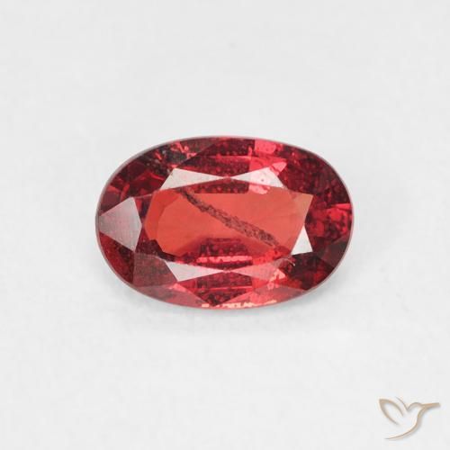0.56ct Natural Deep Red Sapphire, Oval, SI
