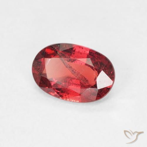 0.56 ct Red Sapphire Stone, Natural Sapphire in Oval Facet Shape for Sale