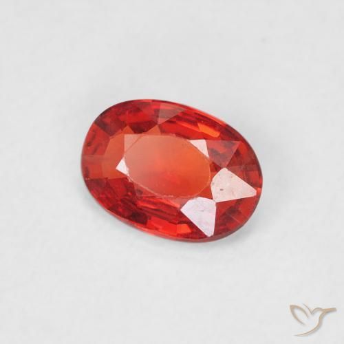 0.44 ct Red Sapphire Stone, Natural Sapphire in Oval Facet Shape for Sale