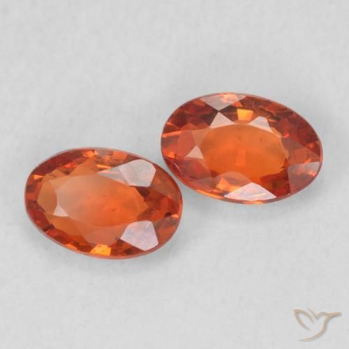 1.16 ctw Orange Sapphire Stones, Natural Sapphire in Oval Facet Shape for Sale