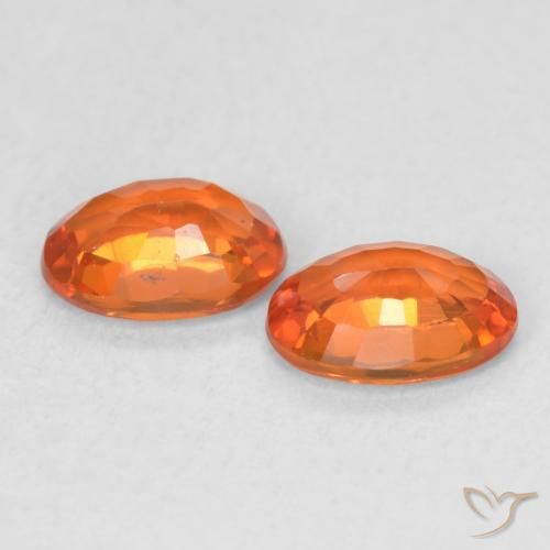 Sapphire Gemstones in 6 x 4 mm (calibrated) Size for Sale, Sapphire Stones in Bright Orange Color