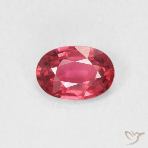 0.57ct Natural Medium Red Sapphire, Oval, VS