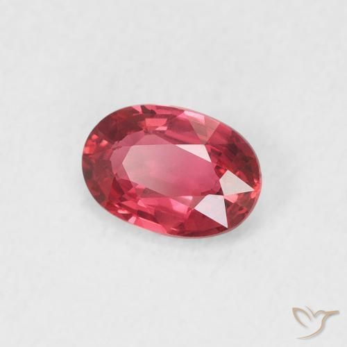 0.57 ct Red Sapphire Stone, Natural Sapphire in Oval Facet Shape for Sale