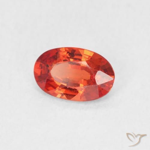 0.54 ct Red Sapphire Stone, Natural Sapphire in Oval Facet Shape for Sale