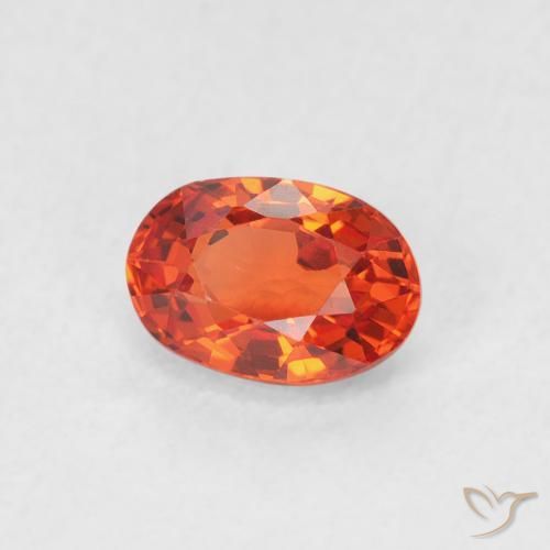 0.76 ct Orange Sapphire Stone, Natural Sapphire in Oval Facet Shape for Sale