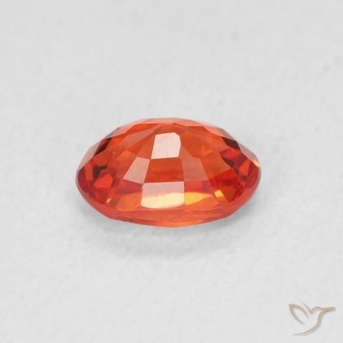 Sapphire Gemstone in 6 x 4 mm (calibrated) Size for Sale, Sapphire Stone in Amber Orange Color