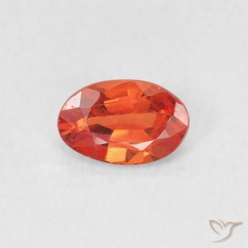 0.54ct Natural Reddish Orange Sapphire, Oval, VVS-VS