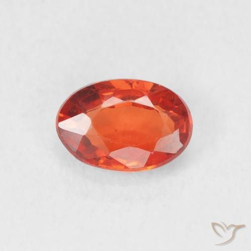 0.70ct Natural Reddish Orange Sapphire, Oval, VVS-VS