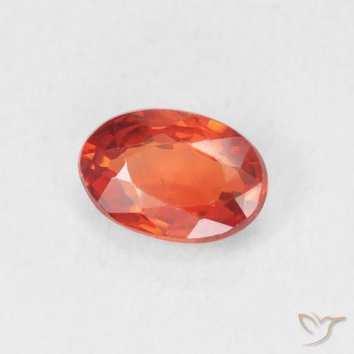 0.70 ct Orange Sapphire Stone, Natural Sapphire in Oval Facet Shape for Sale
