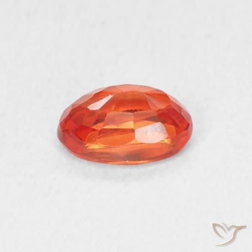 Sapphire Gemstone in 6 x 4 mm (calibrated) Size for Sale, Sapphire Stone in Reddish Orange Color