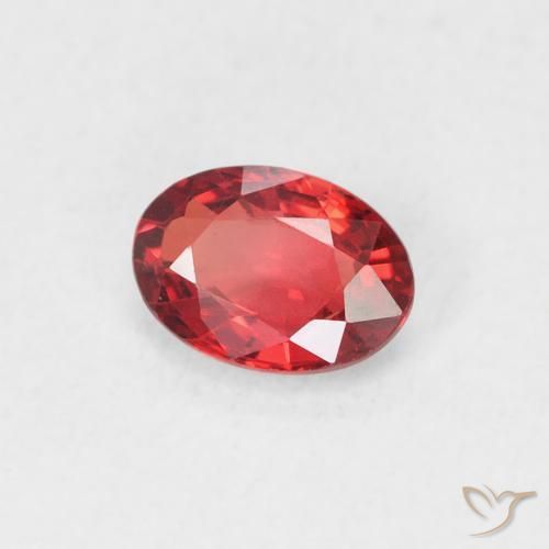 0.55 ct Red Sapphire Stone, Natural Sapphire in Oval Facet Shape for Sale