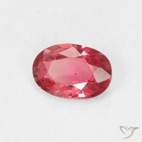 0.47 ct Red Sapphire Stone, Natural Sapphire in Oval Facet Shape for Sale