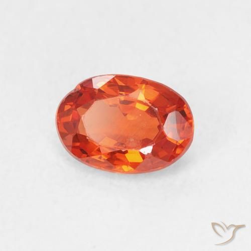 0.69 ct Orange Sapphire Stone, Natural Sapphire in Oval Facet Shape for Sale