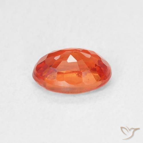 Sapphire Gemstone in 6 x 4.2 mm Size for Sale, Sapphire Stone in Warm Orange Color