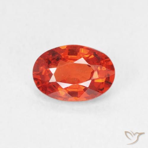 0.64ct Natural Medium Orange Sapphire, Oval, VS
