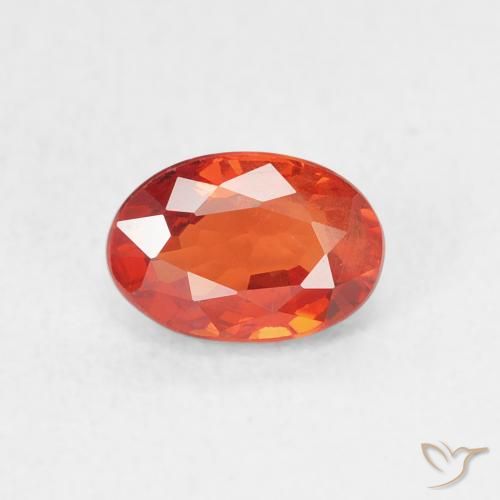 0.76ct Natural Reddish Orange Sapphire, Oval, VS