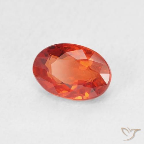 0.76 ct Orange Sapphire Stone, Natural Sapphire in Oval Facet Shape for Sale