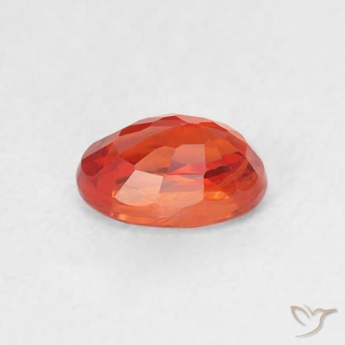 Sapphire Gemstone in 6 x 4 mm (calibrated) Size for Sale, Sapphire Stone in Reddish Orange Color