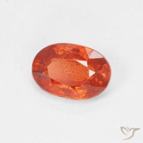 0.70 ct Orange Sapphire Stone, Natural Sapphire in Oval Facet Shape for Sale