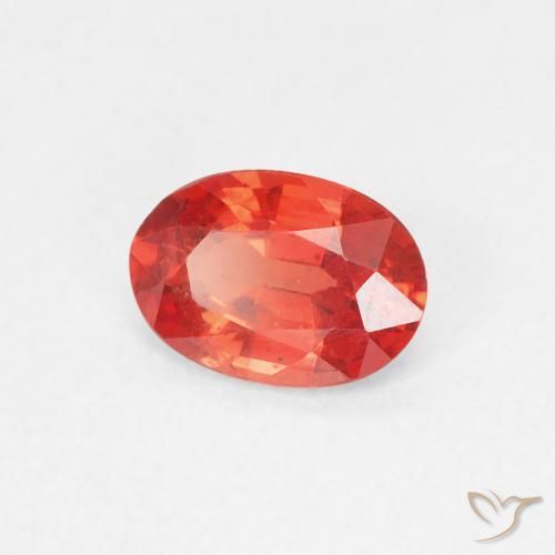 0.54 ct Red Sapphire Stone, Natural Sapphire in Oval Facet Shape for Sale