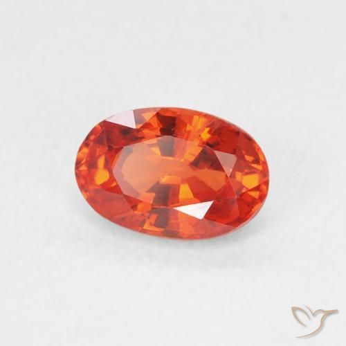 0.72 ct Orange Sapphire Stone, Natural Sapphire in Oval Facet Shape for Sale