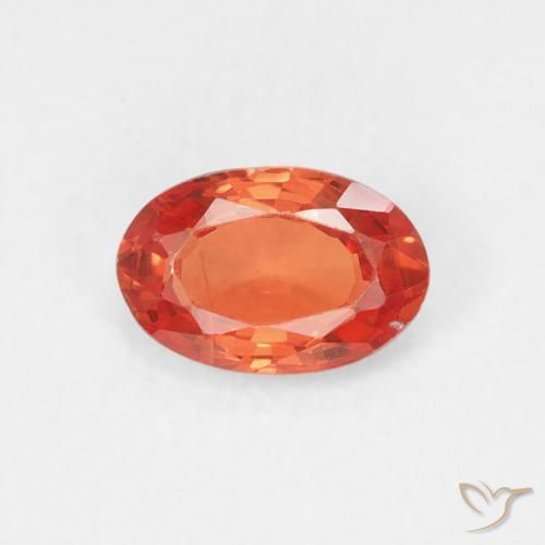 0.56ct Natural Warm Orange Sapphire, Oval, VS