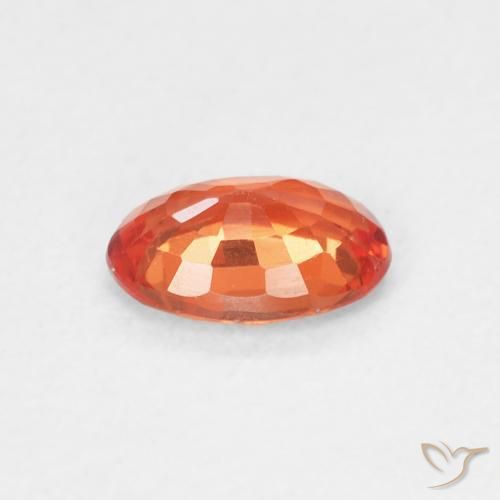Sapphire Gemstone in 6 x 4 mm (calibrated) Size for Sale, Sapphire Stone in Warm Orange Color