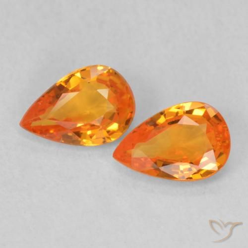 0.96ctw Natural Bright Orange Sapphire, Pear Shape, VS