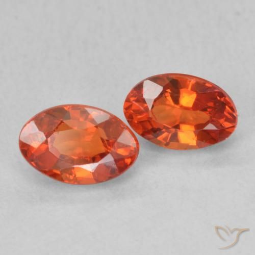 1.38 ctw Orange Sapphire Stones, Natural Sapphire in Oval Facet Shape for Sale