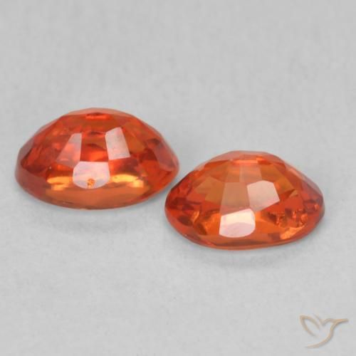 Sapphire Gemstones in 6 x 4 mm (calibrated) Size for Sale, Sapphire Stones in Medium Orange Color