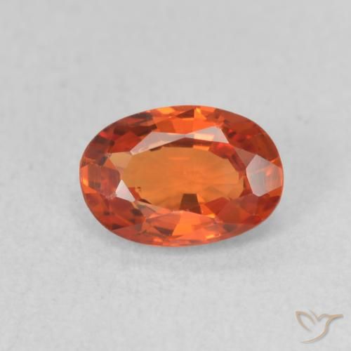 0.71ct Natural Medium Orange Sapphire, Oval, VVS-VS