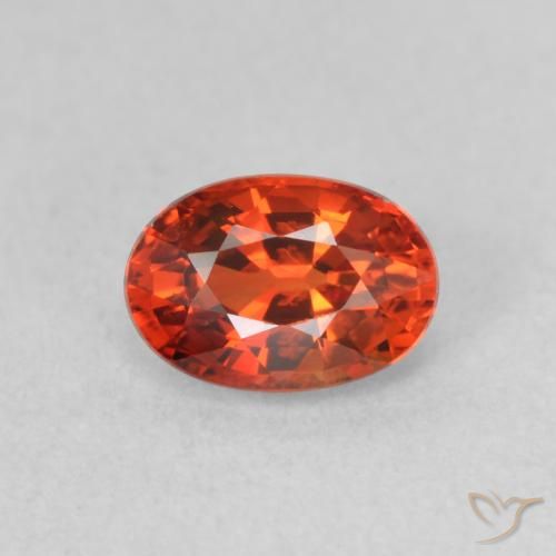 0.73ct Natural Deep Amber Red Sapphire, Oval, VVS-VS