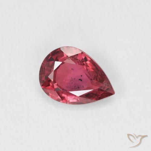 0.50 ct Red Sapphire Stone, Natural Sapphire in Pear Facet Shape for Sale