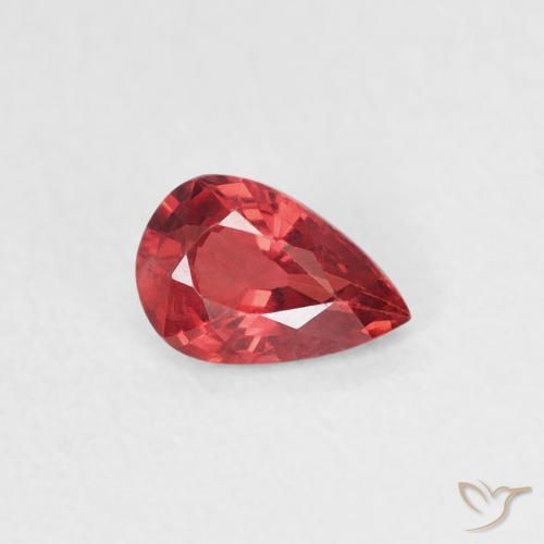 0.42 ct Red Sapphire Stone, Natural Sapphire in Pear Facet Shape for Sale