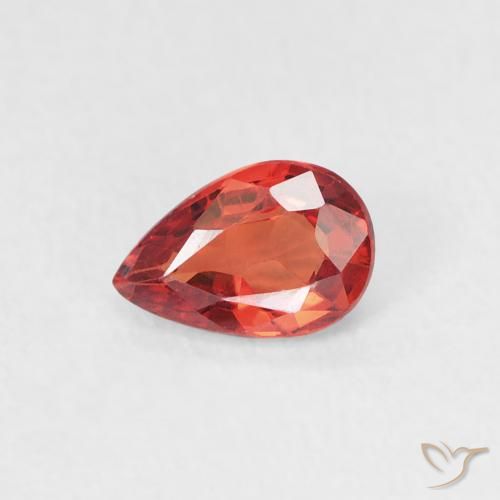 0.46 ct Red Sapphire Gemstone, Sapphire Gem in Pear Facet Shape for Sale.