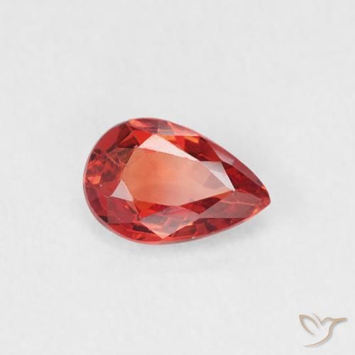 0.46 ct Red Sapphire Stone, Natural Sapphire in Pear Facet Shape for Sale
