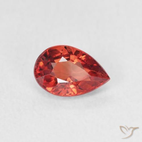 0.64 ct Red Sapphire Stone, Natural Sapphire in Pear Facet Shape for Sale