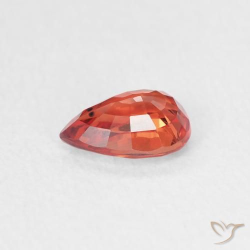 Sapphire Gemstone in 6 x 4 mm (calibrated) Size for Sale, Sapphire Stone in Reddish Orange Color