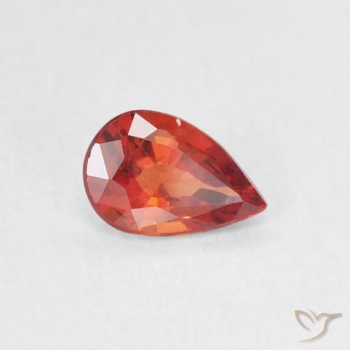 0.51 ct Red Sapphire Stone, Natural Sapphire in Pear Facet Shape for Sale