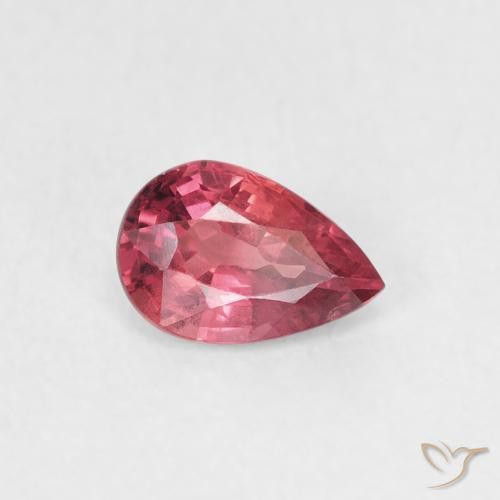 0.56 ct Red Sapphire Stone, Natural Sapphire in Pear Facet Shape for Sale