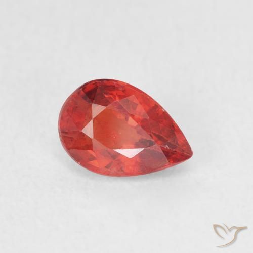 0.68 ct Red Sapphire Stone, Natural Sapphire in Pear Facet Shape for Sale