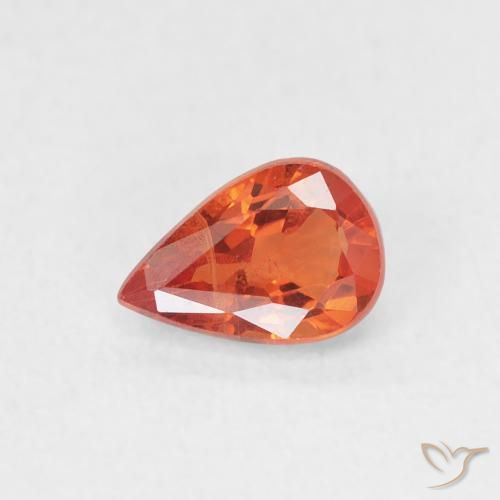 0.58ct Natural Medium Red Sapphire, Pear Shape, VS